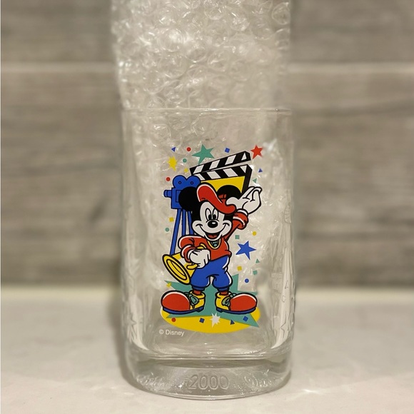 Walt Disney World 2000 McDonalds Glass Cup Mickey Mouse Disney Studios - Picture 2 of 5
